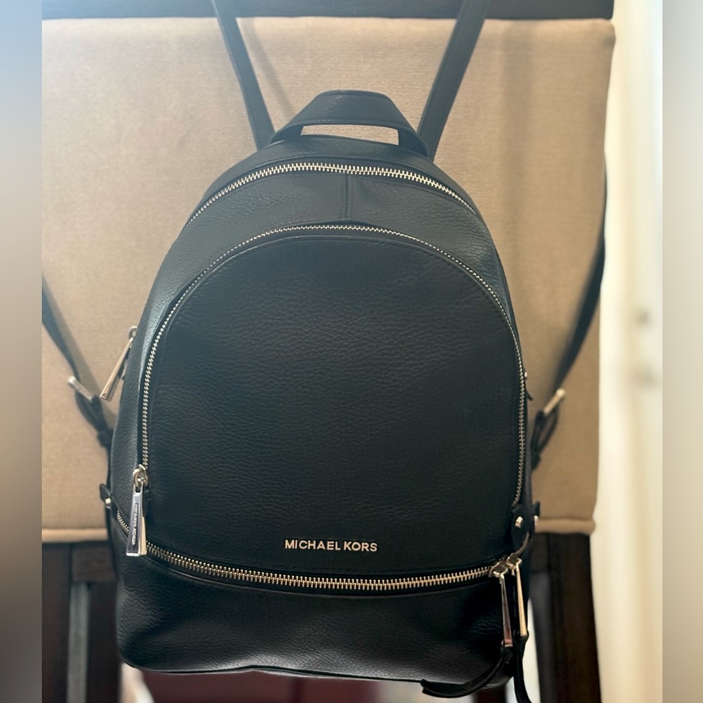 Michael Kors Black Leather Backpack